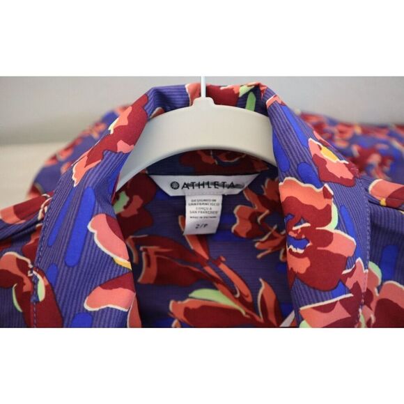 Athleta 607139-04 Women's Petite Sz 2P Purple Floral Brooklyn Utility Romper - Picture 3 of 9